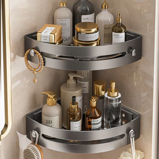 Prateleira de banheiro com suporte para xampu, sem necessidade de furar ou pregar, instalação