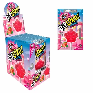Pirulito Booom Princesas Sabor Morango DipLoko 14195 - Danilla