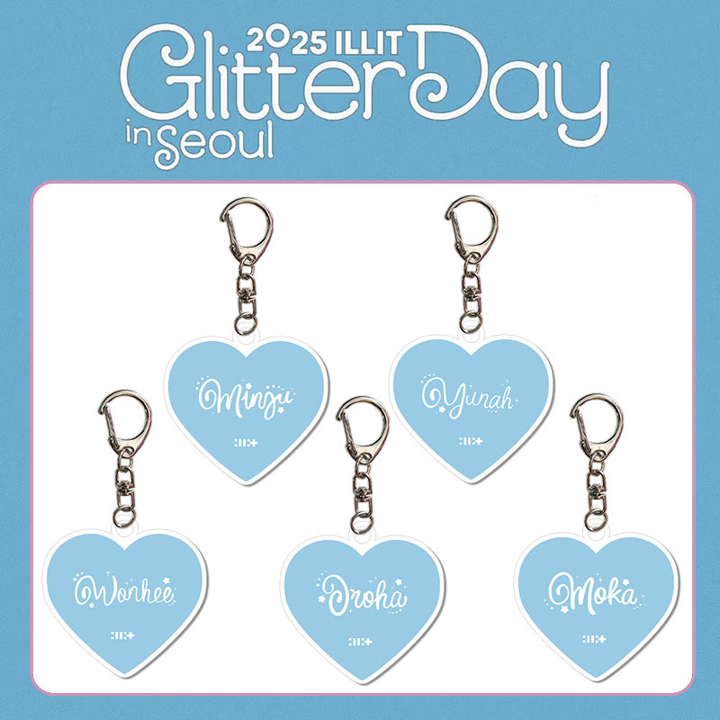 Kpop ILLIT GLITTER DAY Em Seul 2025 Chaveiro Pingente Acrílico