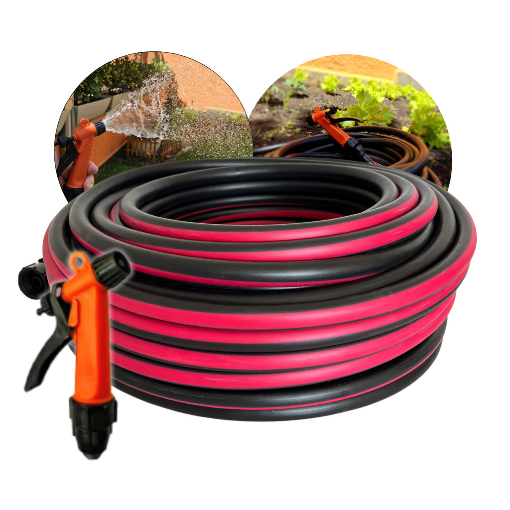 Mangueira De Jardim Trançada 20m Preta Reforçada Não Dobra | Shopee Brasil