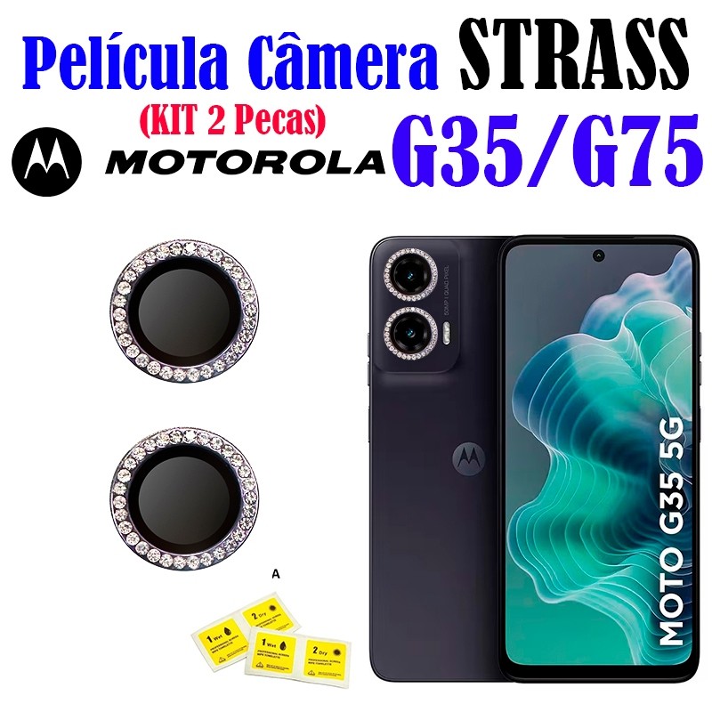 Kit (2*Pecas) Películas de Câmera Diamonte G35/G75 Motorola Protetor Da ...