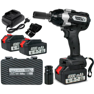 Chave De Impacto 700Nm 1/2" Sgt 2 Baterias de 4000mAh Brushless Industrial RHN7000 Rhino Tools