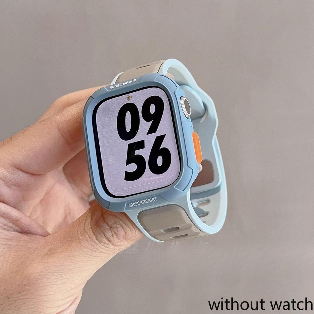スマホアクセサリー Apple Watch Ultra 1 Pulseira De Silicone + Capa Para Apple Watch Ultra1/2 49mm 45mm