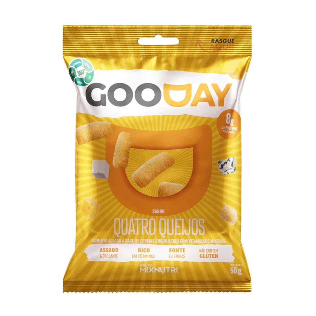 Salgadinho Sabor Quatro Queijos Gooday Sem Glúten 50g Mixnutri | Shopee ...