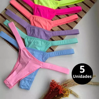 Kit C/5 Calcinha Fio Dental Fio Duplo Calcinha Feminina Lingerie Sensual em Oferta na Shopee