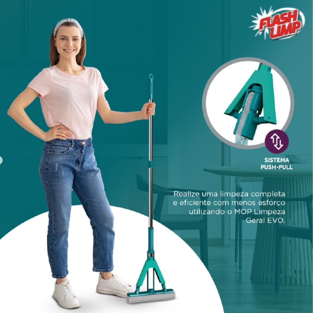 Mop Esfregão Limpeza Geral Multiuso Evo Flash Limp Mop7673