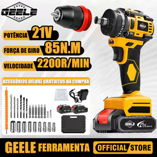 Parafusadeira Furadeira 3/8"  21V 2 Baterias Com Maleta e Acessórios Completo Motor sem escovas