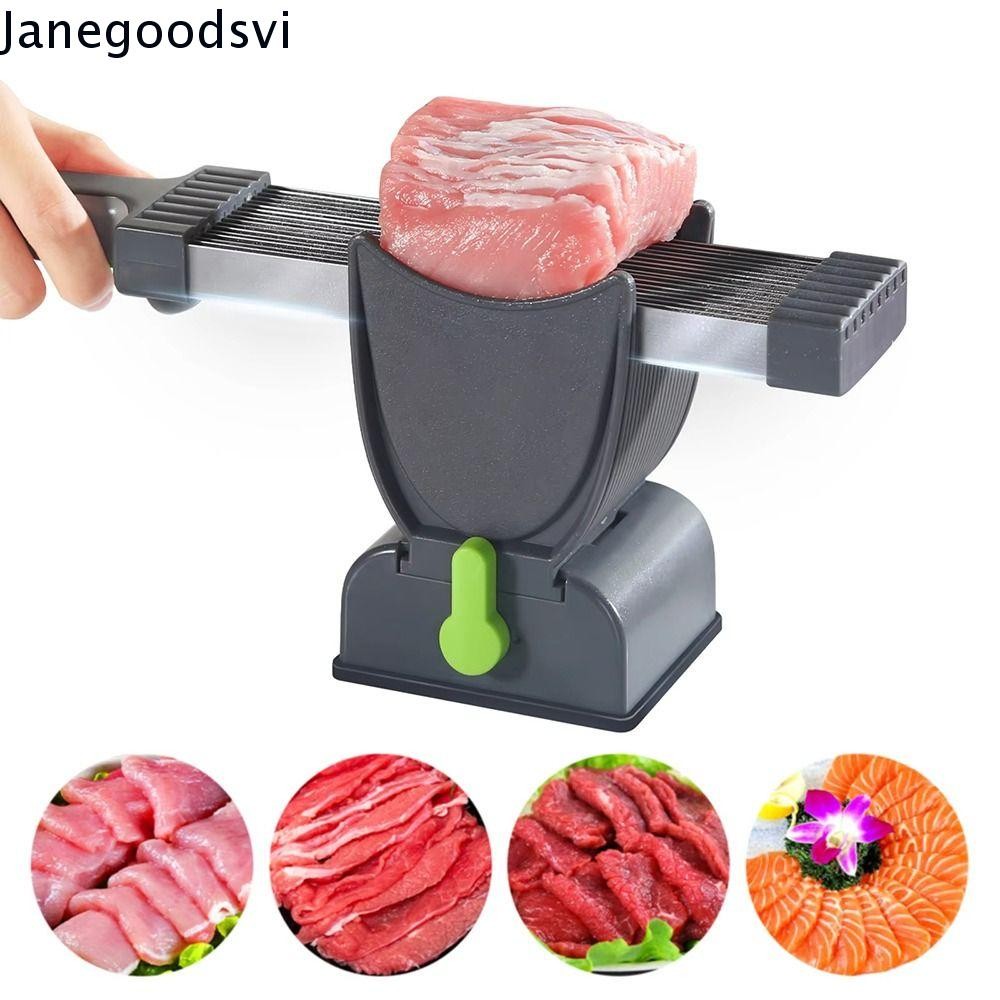 Cortador De Carne Manual JANEGOODSVI , Espessura De Aço Inoxidável Ajustável 2 Ou 4 mm Fresca Tiras De Corte Em Cubos