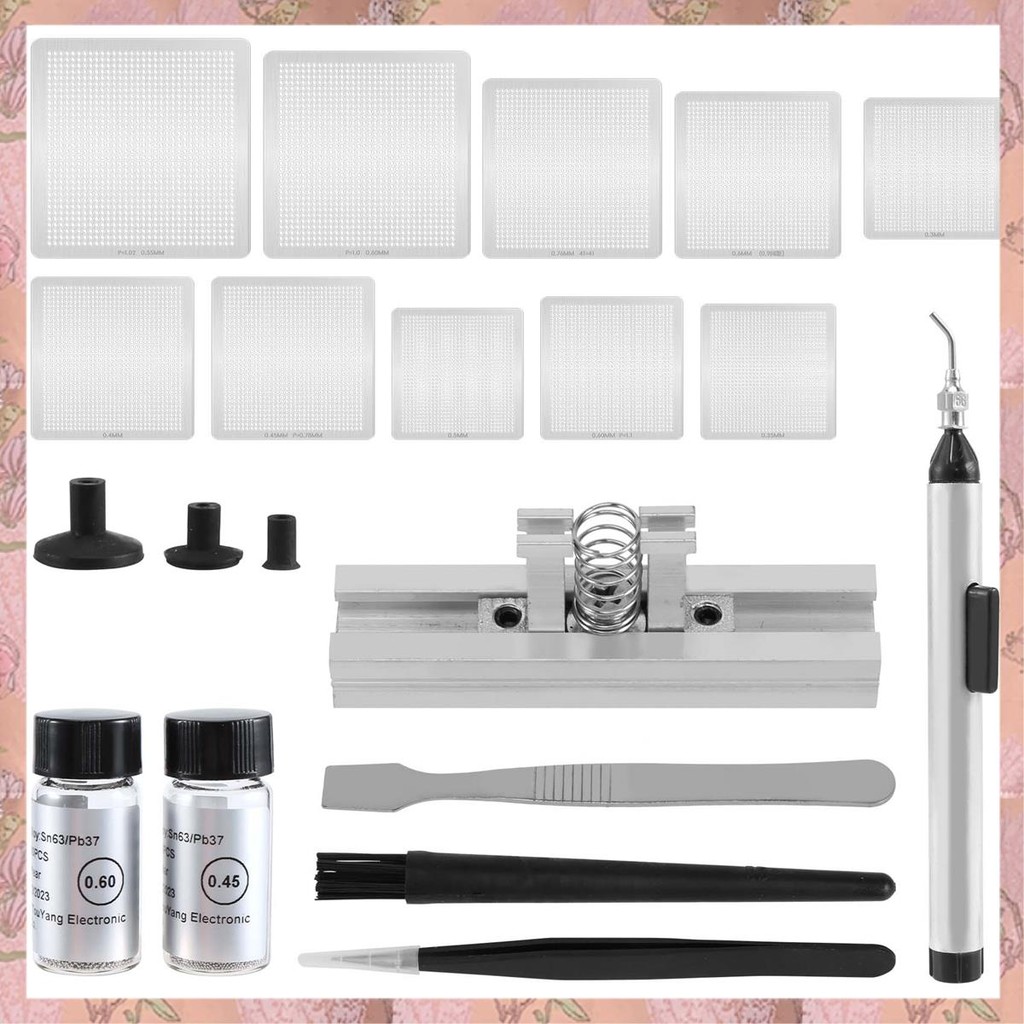 [Rbw] BGA Reballing Diretamente Estênceis De Calor Pasta De Solda Estação De Bolas De Estanho Malha De Aço Kit De Reball
