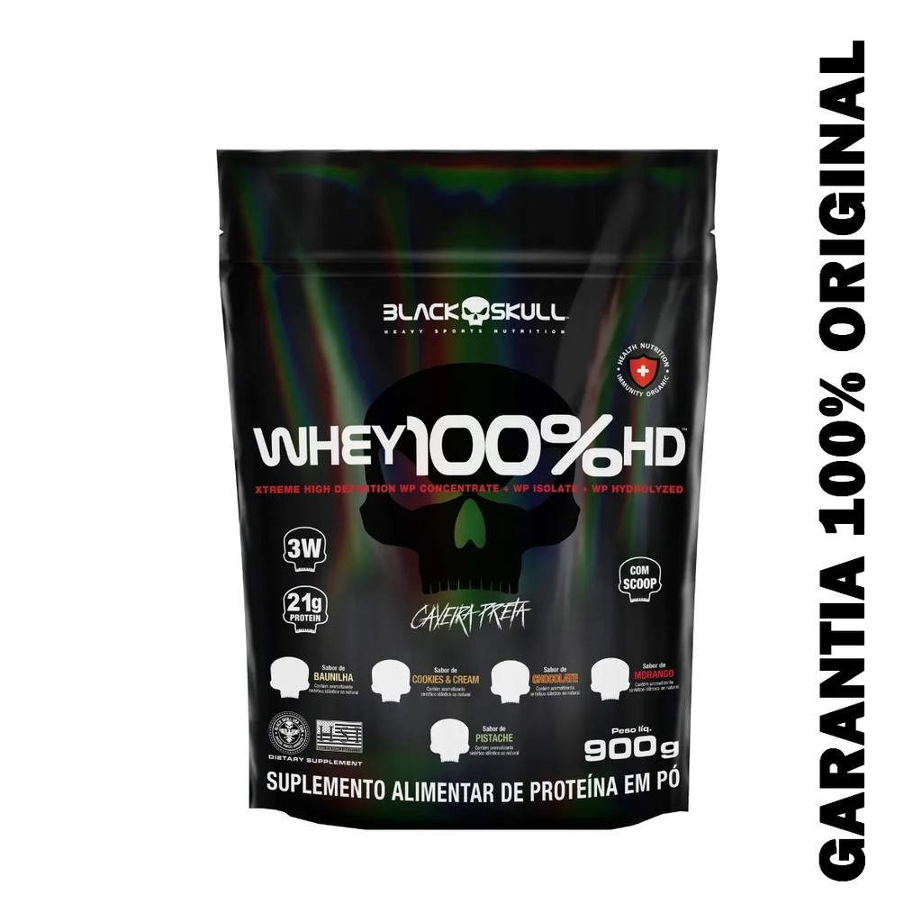 Whey 100% HD Refil 900g - BLACK SKULL