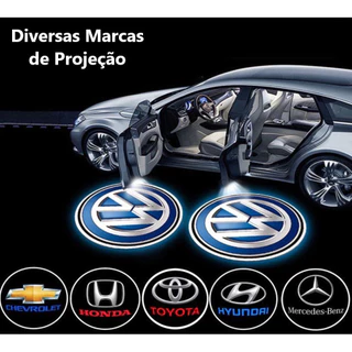 1 Par Lâmpada LED sem Fio para Carro/projetor de Luz Laser Bem-vindo com Marca de Carro