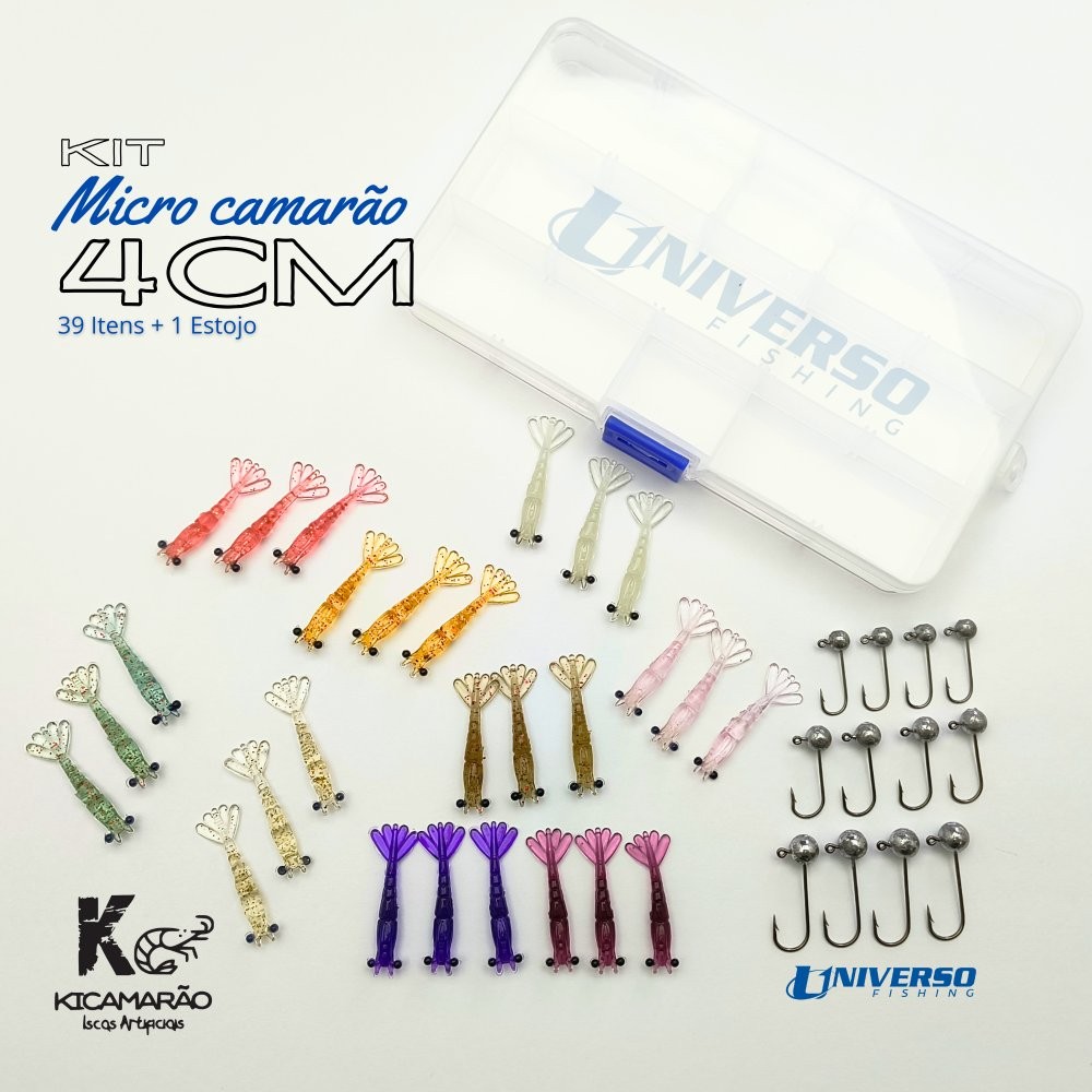 Kit Kicamarão Micro Camarão 4cm - com 40 Itens #001