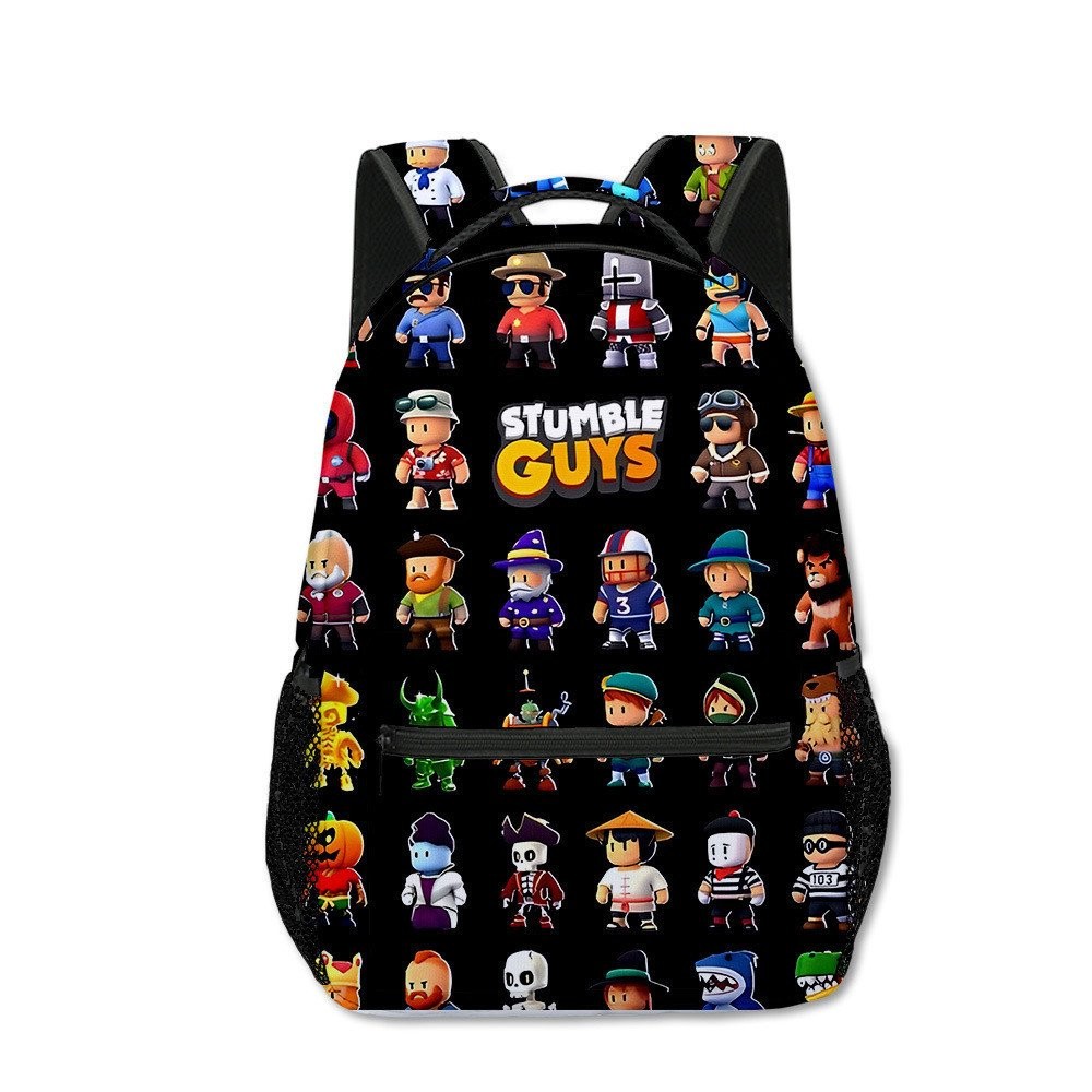 Mochila escolar infantil de anime Stumble Guys, 40cm, padrão frente e ...