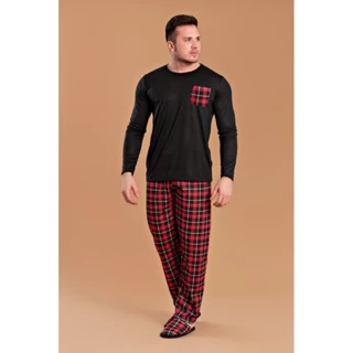 Pijama Masculino Bolso Xadrez Vermelho em Oferta na Shopee