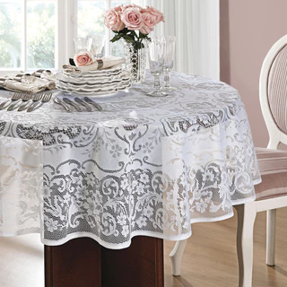 Toalha de Mesa Crochê Rosas 4 Lugares 1,60 Lepper