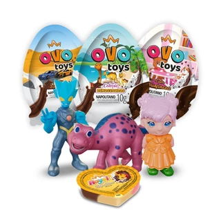 Ovo Toys Surpresa Misto: Menina, Menino e Dino: Cx c/ 24 Uni