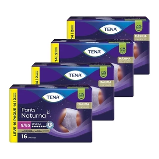 Fralda Descartável Adulto Tena Pants Noturna Mega Tamanho G/EG-4 Pacotes com16Fraldas-Total 64 Tiras em Oferta na Shopee