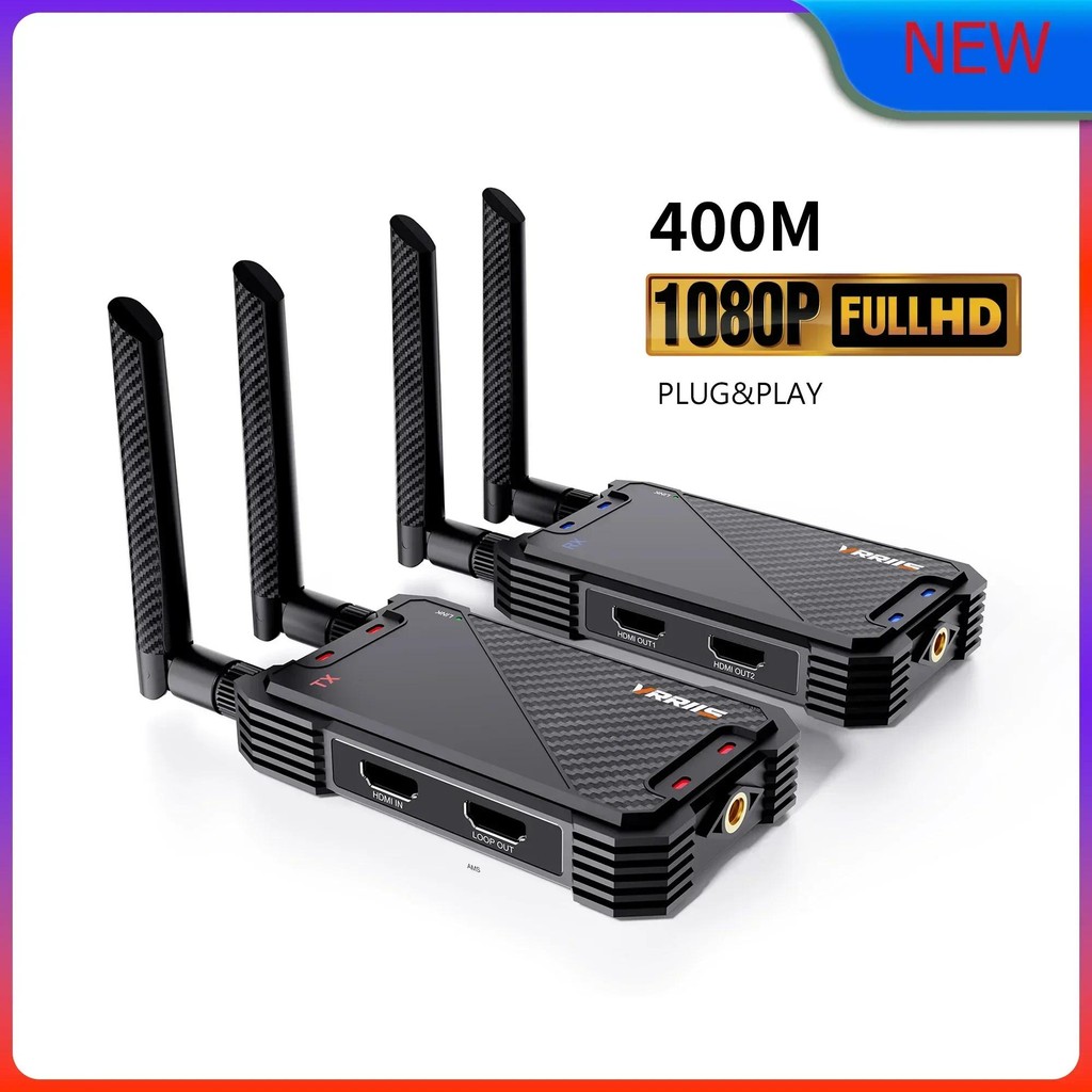 400m Dual HDMI Display Extensor Sem Fio Receptor Transmissor De Áudio E ...