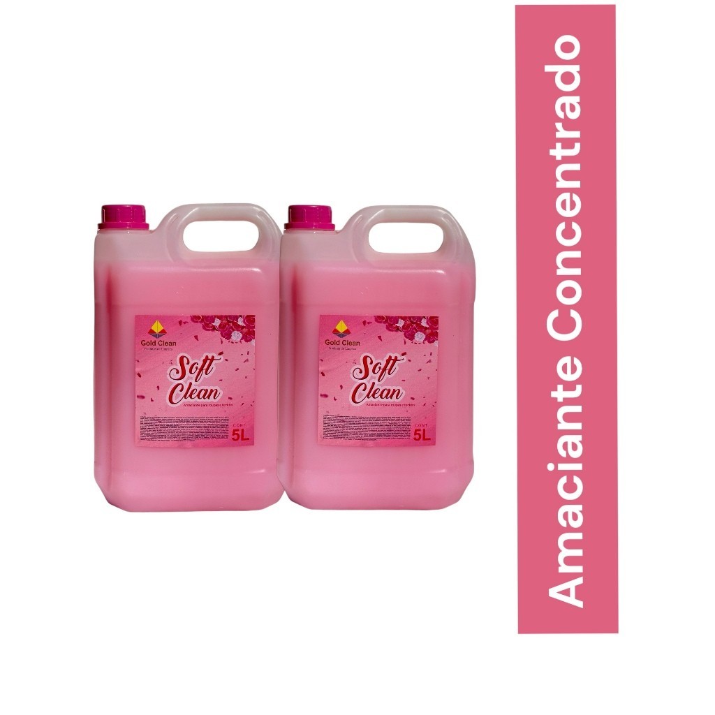 Kit 2 Amaciantes Soft Clean - 5 Litros Fragrância referencia Downy Rosa ...