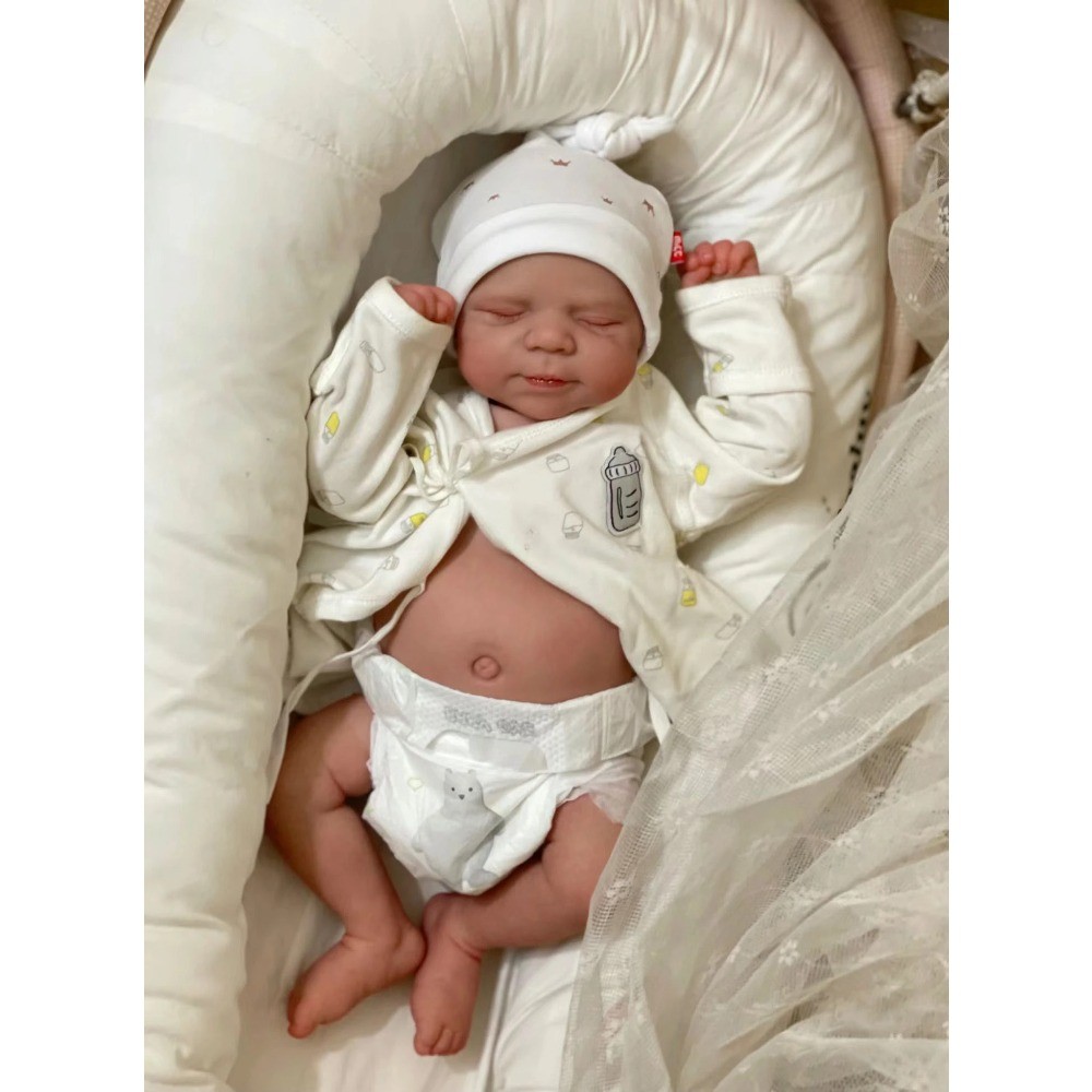 NPK Bebê Reborn de 46cm, Silicone Macio, Corpo Completo, Pode Tomar Banho, Reborn, Menino, Boneca Realista, Recém-Nascid