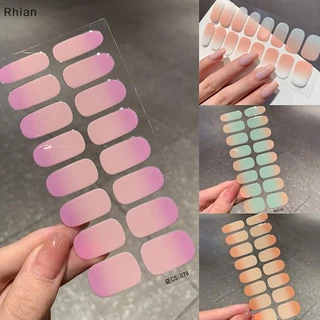 [Rhian] 16 Unidades/Folha De Gel Semicured Unhas Adesivo De Esmalte Creme De Extensão De Longa Duração Decalque Capa Com em Oferta na Shopee