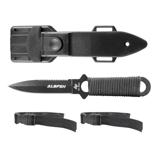 Faca De Mergulho Albatroz Qs-m20a Com Cinto Duplo E Bainha Cor Preto