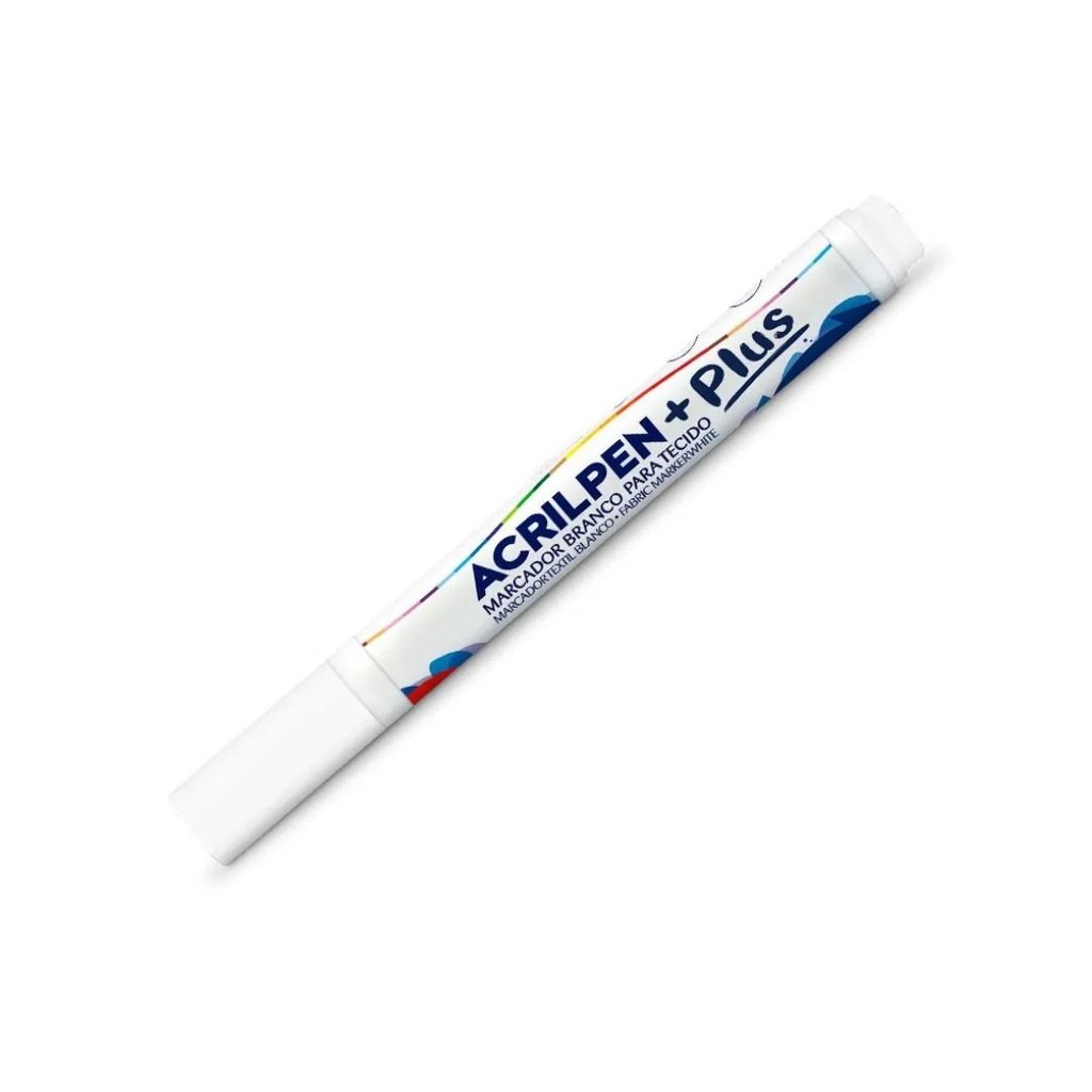 Caneta para Tecido Acrilpen +Plus Branca Acrilex | Shopee Brasil