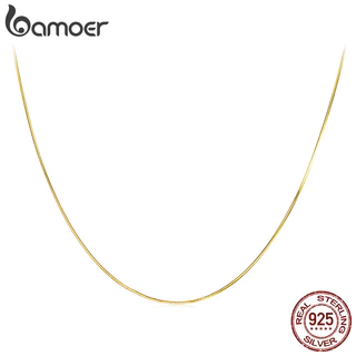 Bamoer 925 Prata Esterlina Colar Ouro Cobra Osso Corrente Design Simples Moda Jóias Presente Feminino em Oferta na Shopee