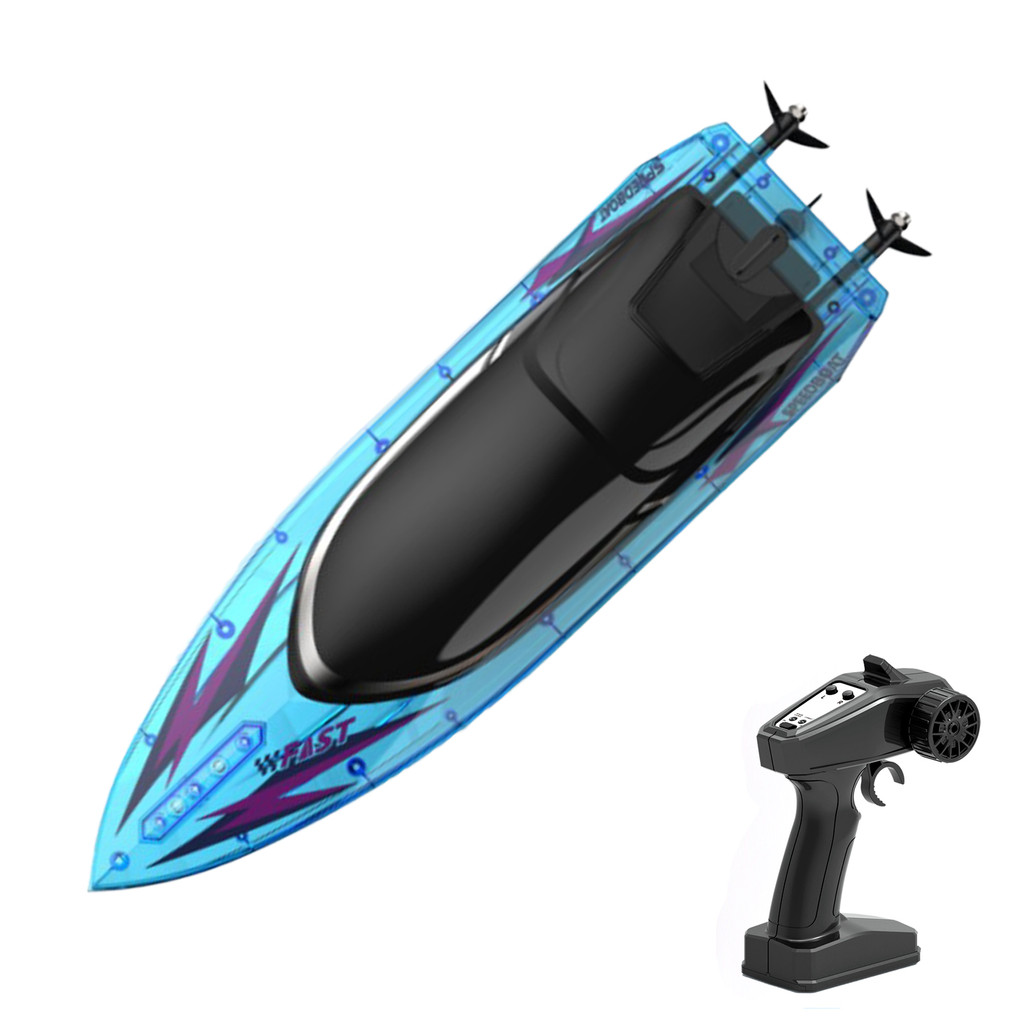 Barco Teledirigido Turbojet De 34 Cm Con Luces LED – 30 Km/h, Batería 1500 MAh, Impermeable, Para Adultos Y Adolescentes