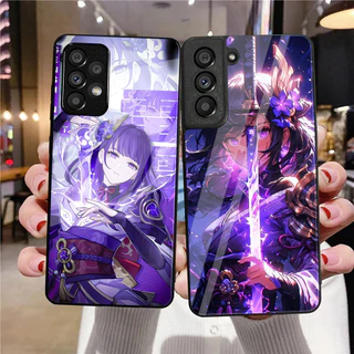 Genshin Impact Raiden Shogun 02 Capa De Telefone De Vidro Temperado Para Samsung Galaxy A10 A14 A16 A25 A35 A22 4G A32 A