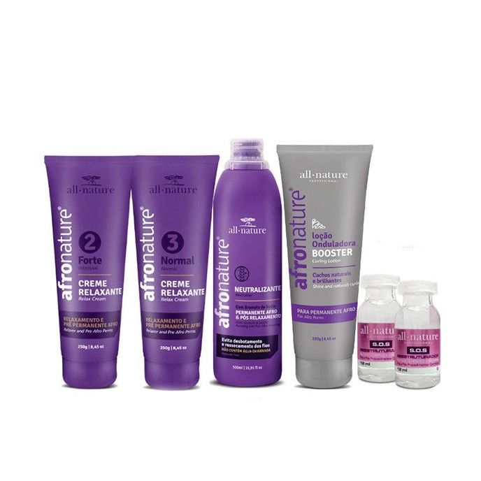 Produtos Para Cachear Cabelo Kit Permanente Afro All Nature | Shopee Brasil