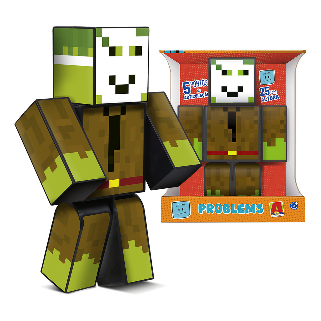 Boneco Articulado do Jogo MineCraft Youtuber Stick Problems | Shopee Brasil
