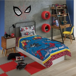 Jogo de Cama Solteiro Infantil Estampado 2 Peças Microfibra 1,40 x 2,20 Homem Aranha