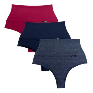 Kit 2 Cinta Modeladora Feminina calcinha cintura alta Calcinha cós alto segura barriga em Oferta na Shopee