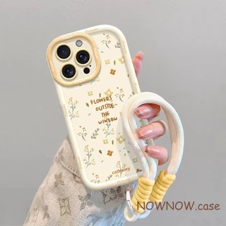 Para IPhone 16 15 14 13 12 11 Pro Max X XR XS 7 8 Plus Simples E Bonito Flor Pendurado Corda Caso De Telefone Capa Macia