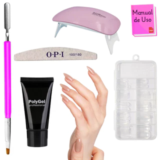 Kit Alongamento Poligel Polygel + 120 Molde F1 + Lixa + Mini Cabine De Unha + Pincel 02 em 1 em Oferta na Shopee
