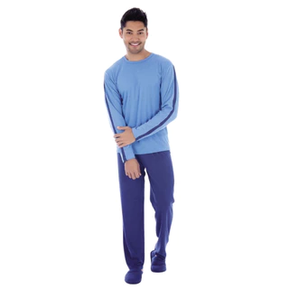 Pijama de Inverno Masculino Canelado Peluciado Victory em Oferta na Shopee