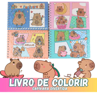 Livro Para Colorir Capivara 50 Páginas Capa Dura E Flexível Caderno Pintura Coloring Desenhos y.b em Oferta na Shopee