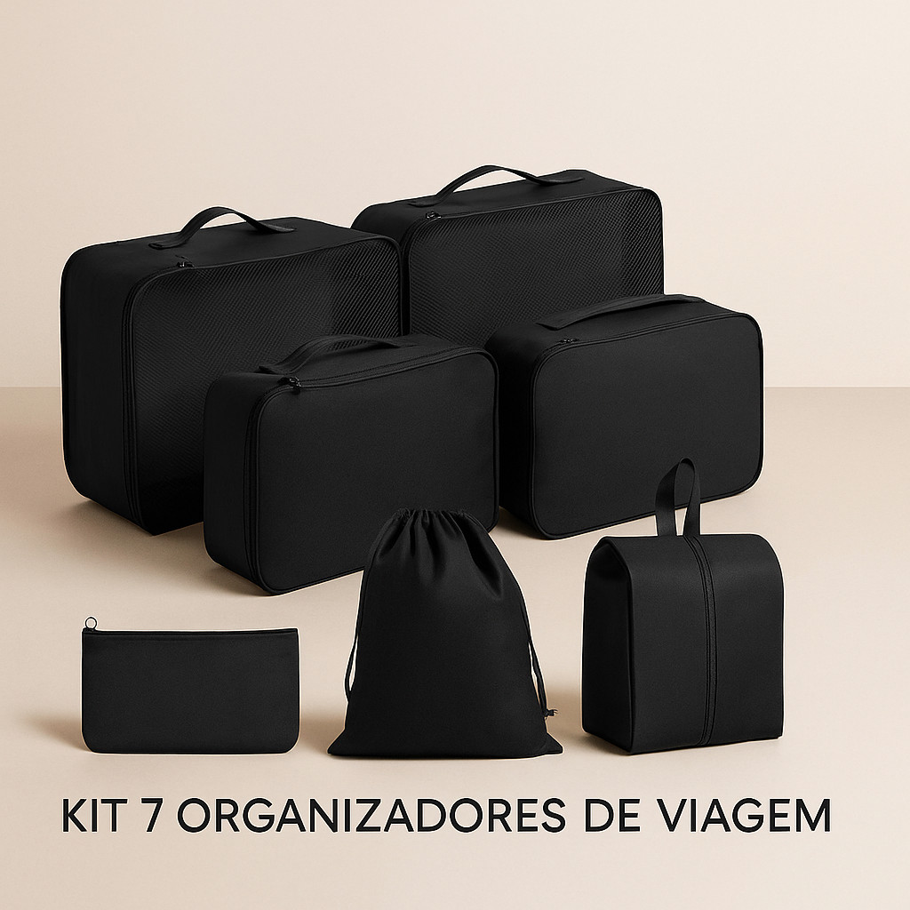 Kit Organizadores de Mala com 7 Peças – Praticidade, Economia de Espaço ...