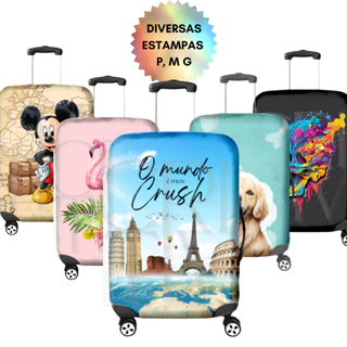 Capa Protetora De Mala Viagem Personalizada Estampada em Oferta na Shopee
