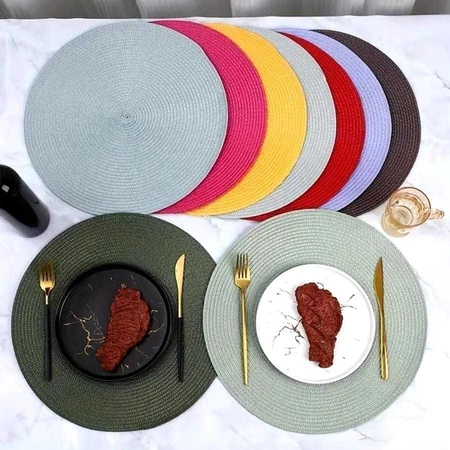 Novo kit 2/4/8 jogo americano redondo jantar para mesa posta, descanso de prato elegante