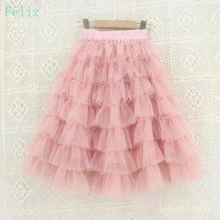 Roupas infantis Meninas Saias das crianças Saias das crianças Saias das crianças Saias Longas Bolo Doce Saias Versão Cor
