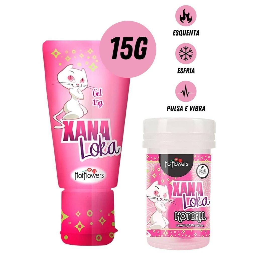 Kit Xana Loka + Bolinha Xana Loka Excitante Esquenta Esfria e Vibra Hot ...