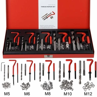 KIT JOGO HELICOIL REPARO ROSCA POSTIÇA M5-M12 COM 131 PEÇAS