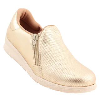 Tênis em Couro Ouro Light Feminino MM1801003 - Usaflex em Oferta na Shopee