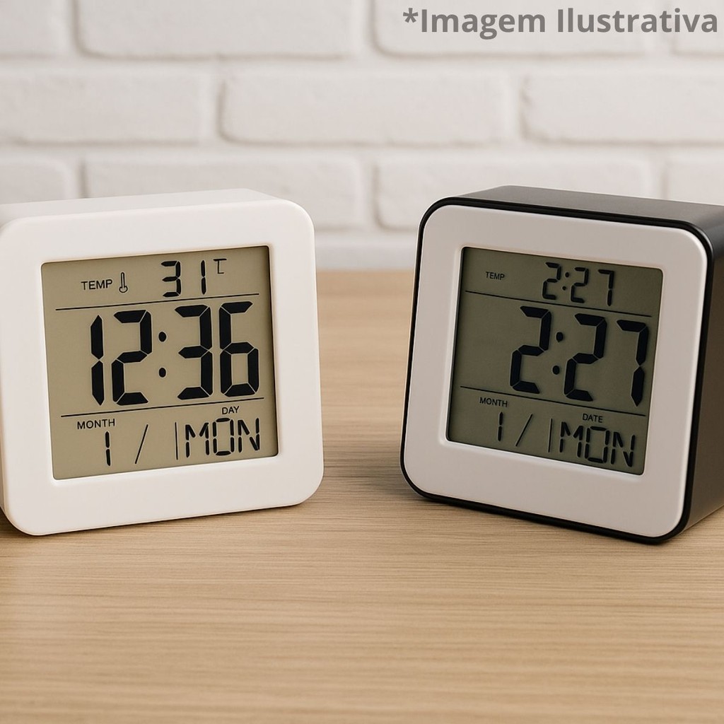 Relógio de Mesa Digital Quadrado com Toque – Moderno e Prático | Shopee ...