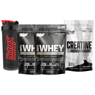 Kit 2x 100% Whey 900g + Creatina Monohydrate 1kg + Coqueteleira  Ganhe Força, Massa e Praticidade em Oferta na Shopee