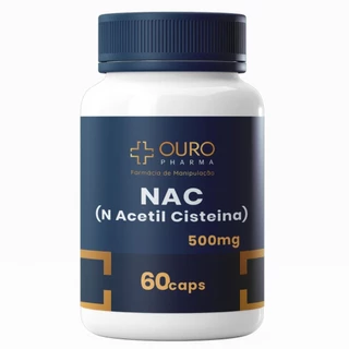 NAC N Acetil Cisteina acetilcisteína 500mg 100% Natural 60 ou 120 Cápsulas