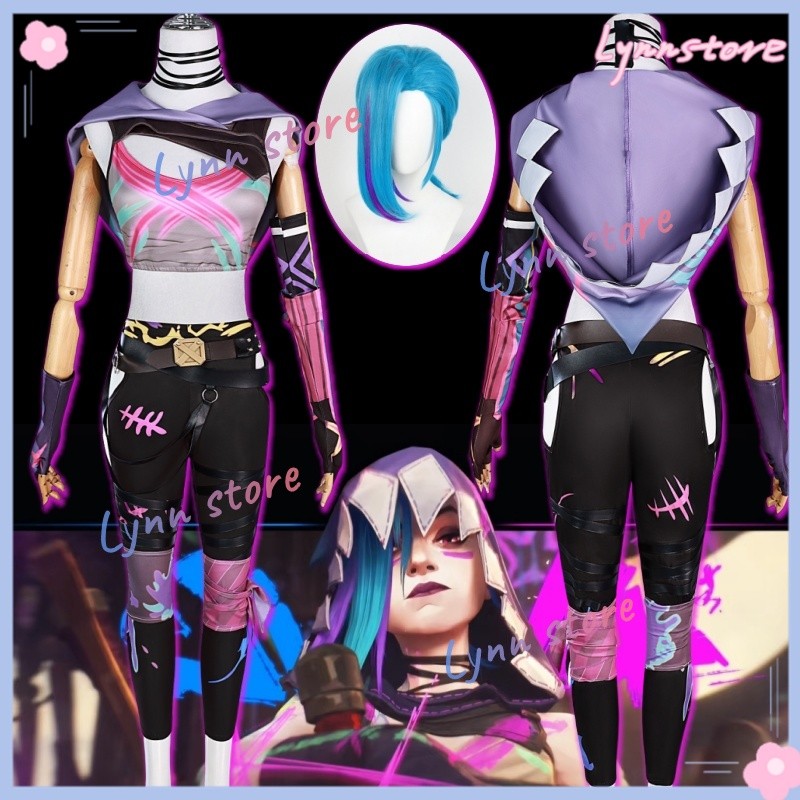 League of Legends Arcano Jinx Cosplay Traje Fraturado Pele Roupa ...