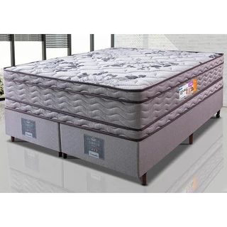 Cama Box Queen Colchão OrtoFirm + Box 158x198x71 Double Face Espuma D45 Cinza em Oferta na Shopee